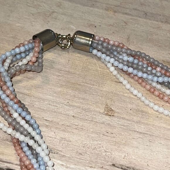 8 Strand Multi Colored Bead Necklace - Picture 5 of 6
